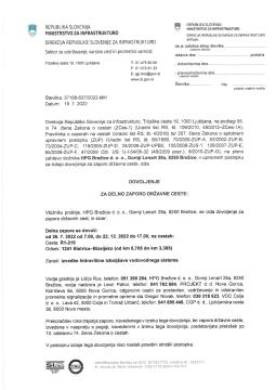 Delna zapora ceste Bistrica - Bizeljsko